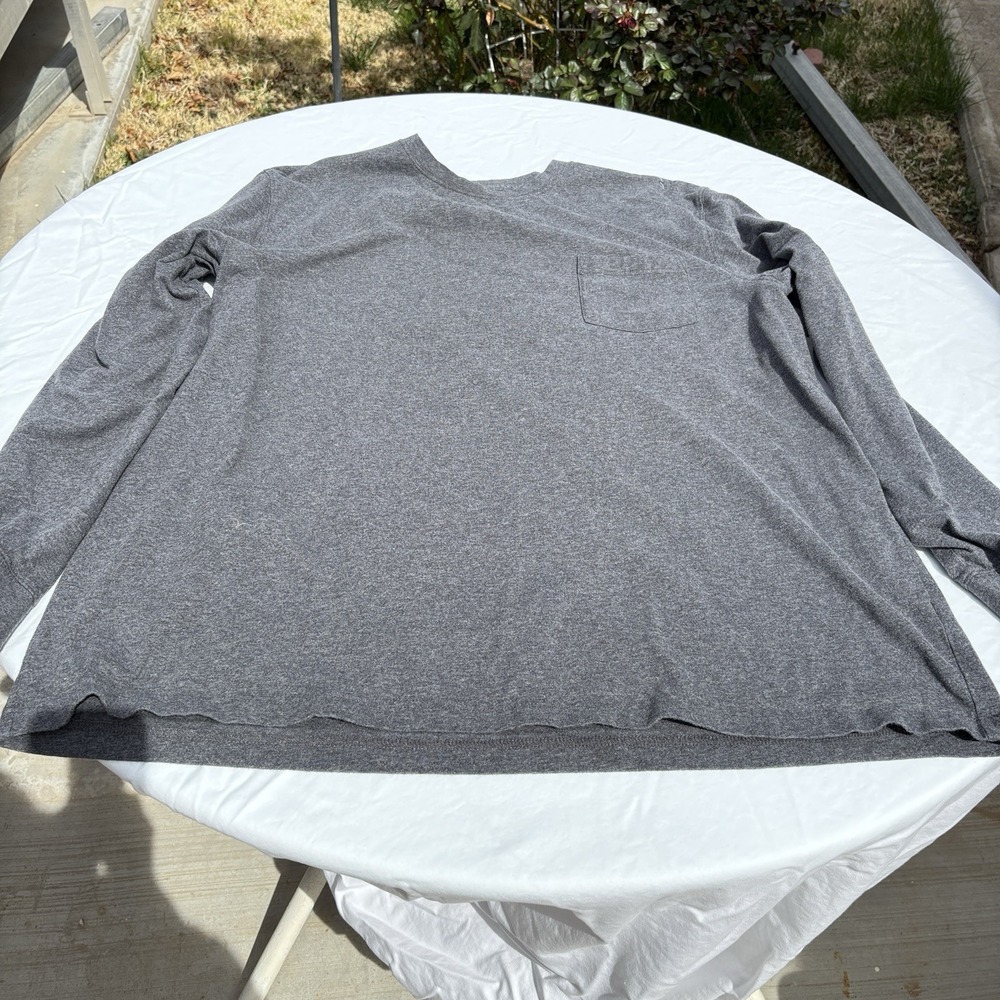 LL Bean Traditional Fit Long Sleeve 2XX Tall Gray Pocket T-Shirt